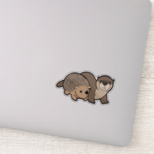 Adesivo Otter e Hedgehog