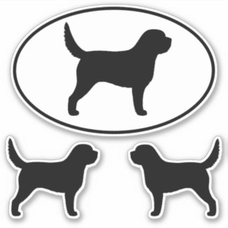 Adesivo Otterhound Dog Silhouettes Vinyl Sticker Set