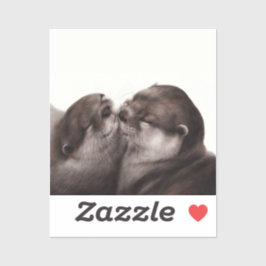 Adesivo Otters Pintados à Mão - Momento Mais Tender Arte S