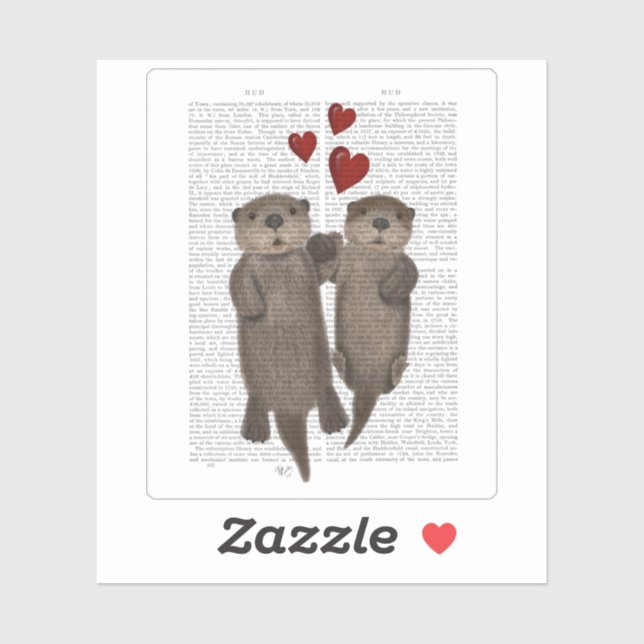 Adesivo Otters Segurando Mãos (Folha)