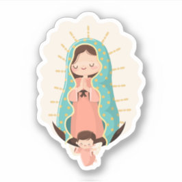 Adesivo Our Lady of Guadalupe with angel Kawaii Style