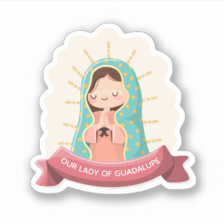 Adesivo Our Lady of Guadalupe with ribbon Kawaii Style