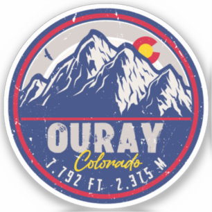Adesivo Ouray Colorado Flag Camping Hiking Souvenirs