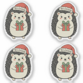 Adesivo Ouriço Fofo Feliz Natal