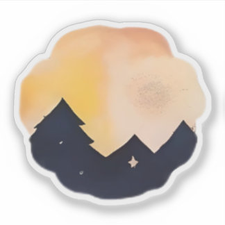 Adesivo Ouro Aurora Sobre Silhuettes Florestais