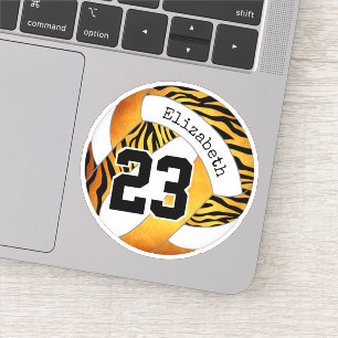 Adesivo ouro com padrão zebra de voleibol personalizado