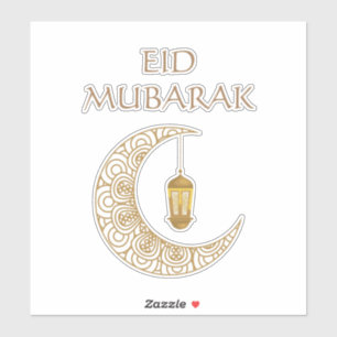 Adesivo Ouro Crescente Lanterna Eid Mubarak Presente Islâm
