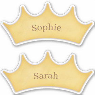 Adesivo Ouro Crown Fairytalle Kids Rooms 2 Nome personaliz