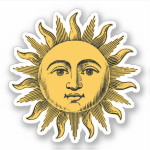 Adesivo Ouro Happy Sun Face