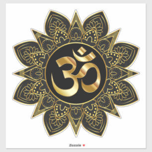 Adesivo Ouro OM Mandala