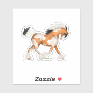 Adesivo Ouro Pinto Cavalo Gypsy Overo Equestre