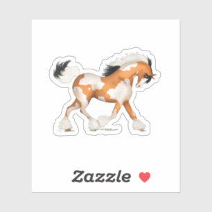 Adesivo Ouro Pinto Cavalo Gypsy Overo Equestre