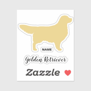 Adesivo Ouro Retriever Cachorro Silhub Vinil Sticker