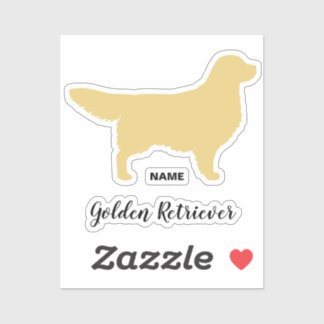 Adesivo Ouro Retriever Cachorro Silhub Vinil Sticker