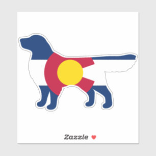 Adesivo Ouro Retriever Colorado Flag