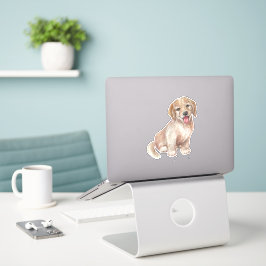 Adesivo Ouro Retriever Puppy Cartoon Dog Sticker