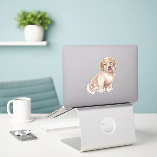 Adesivo Ouro Retriever Puppy Cartoon Dog Sticker
