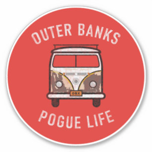 Adesivo Outros Bancos Van Pogue Life OBX Vintage (Vermelho