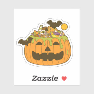 Adesivo Outubro Spooky Halloween Candy Pumpkin