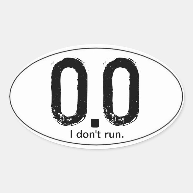 Adesivo Oval 0.0 I Not Run (Frente)