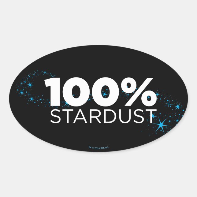 Adesivo Oval 100% de pó de Stardust (Frente)