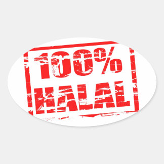 Adesivo Oval 100% halal