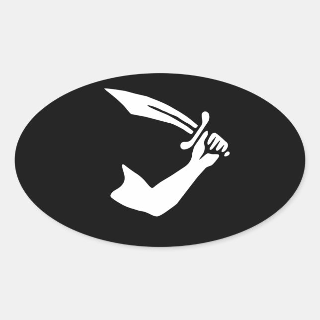 Adesivo Oval 12923-pirata-thomas-tew-vetor PIRATE SWORD MACHET (Frente)