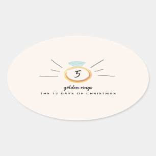 Adesivo Oval 12 dias de Natal
