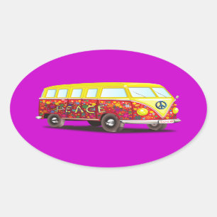 ADESIVO OVAL 158463 CAUSA SURF PEACEÁVEL ÔNIBUS DE VEÍCULO