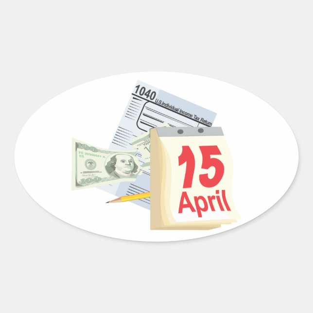 Adesivo Oval 15 de abril -