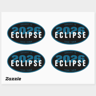 Adesivo Oval 2026 Eclipse Watch Location Custom In Your Town