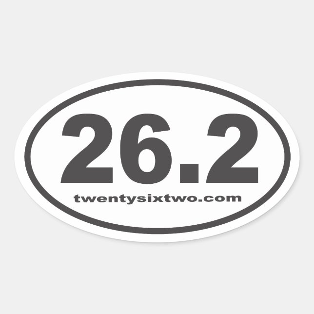 Adesivo Oval 26.2 twentysixtwo.com Vinheta Oval (Frente)