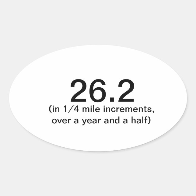 Adesivo Oval 26.2, um pouco de cada vez (Frente)