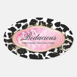 Adesivo Oval 311 pontos Bodacious do leopardo do boutique