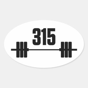 Adesivo Oval 315 lb. Barbell Sticker