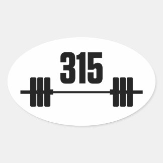 Adesivo Oval 315 lb. Barbell Sticker