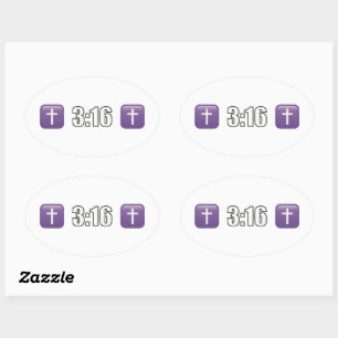 Adesivo Oval 3:16 Cristo de Jesus