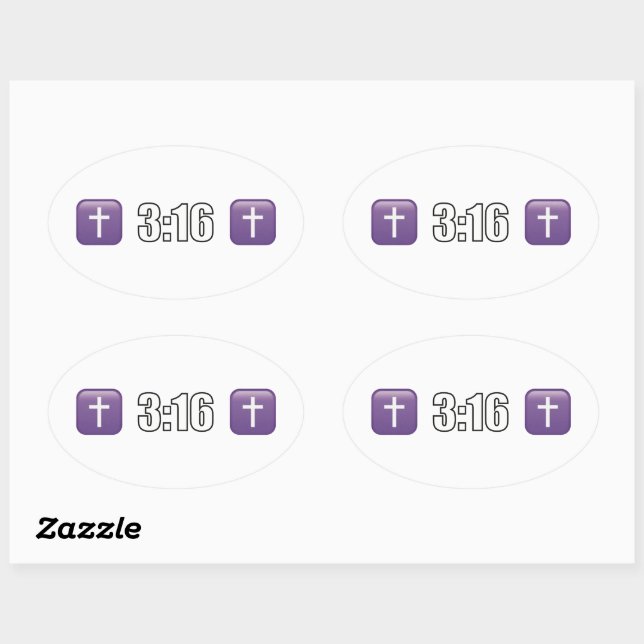 Adesivo Oval 3:16 Cristo de Jesus (Folha)