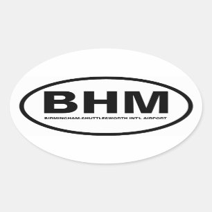 Adesivo Oval 4 Birmingham "BHM"