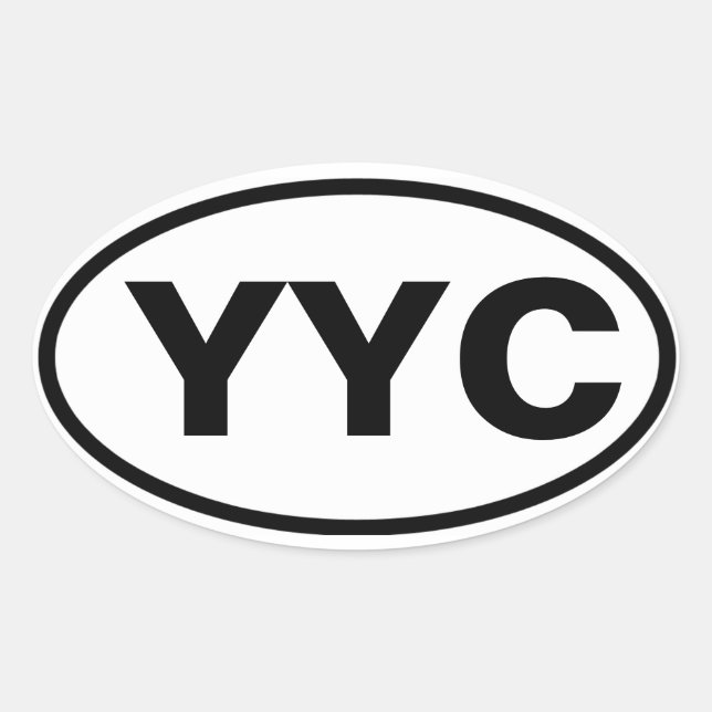 Adesivo Oval 4 Calgary "YC" (Frente)