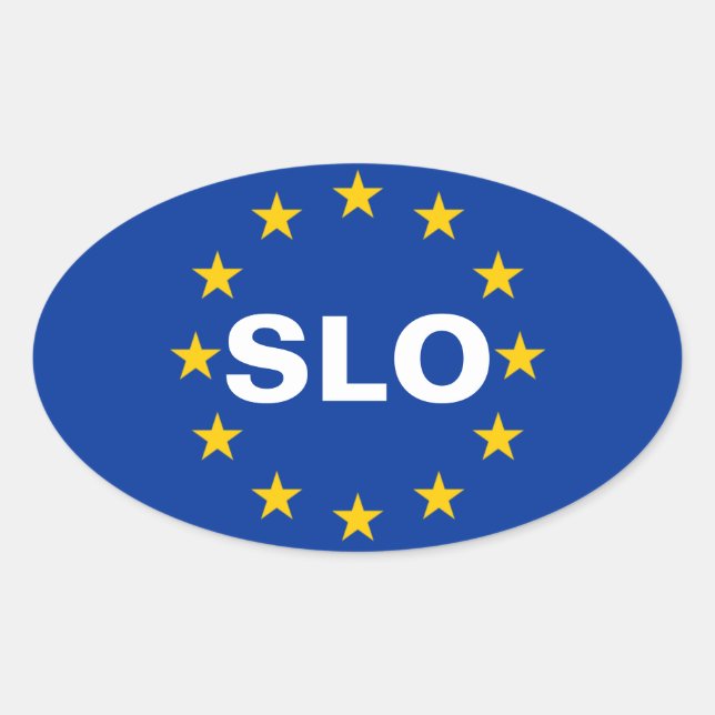 Adesivo Oval 4 Eslovênia "SLO" Bandeira da União Europeia (Frente)