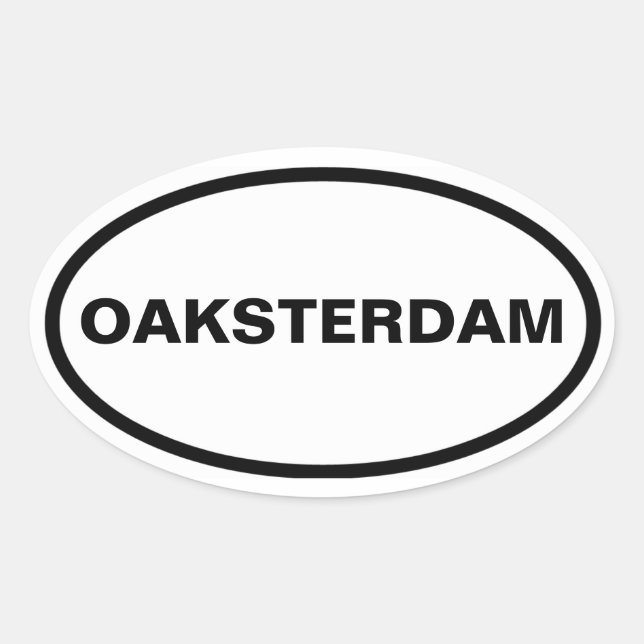 Adesivo Oval 4 Oakland "Oaksterdam" (Frente)