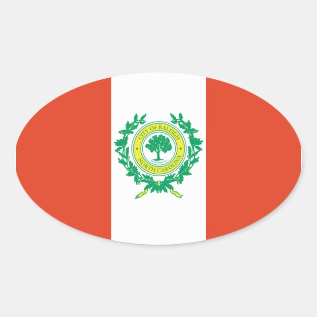 Adesivo Oval 4 Raleigh, Carolina do Norte (Frente)