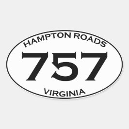 Adesivo Oval 757 Hampton Roads Virginia Oval Sticker