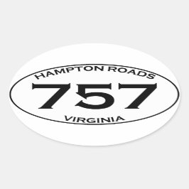 Adesivo Oval 757 Hampton Roads Virginia Oval Sticker