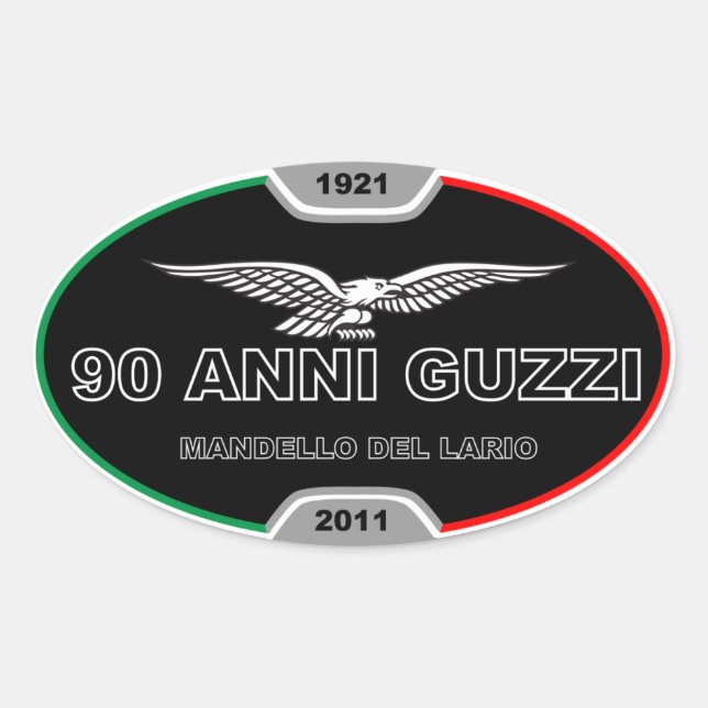 Adesivo Oval 90 Anni Guzzi Sticker (Frente)