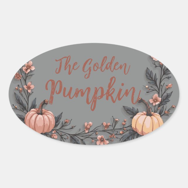 Adesivo Oval A Abóbora do Ouro (Frente)