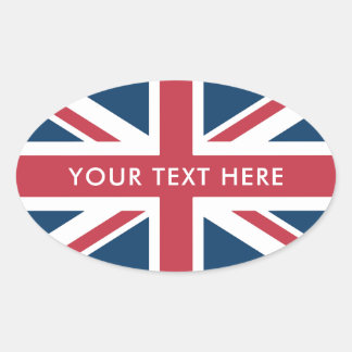 Adesivo Oval A Bandeira Britânica Union Jack