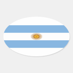 Adesivo Oval A bandeira de Argentina