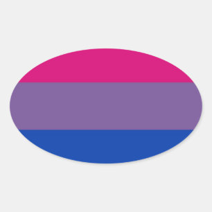 Adesivo Oval A bandeira do Bi voa para o orgulho bissexual